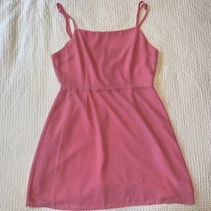 Pink chiffon, mini dress